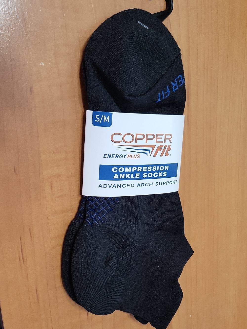 Copper Fit Black Compression Ankle Socks - S/M